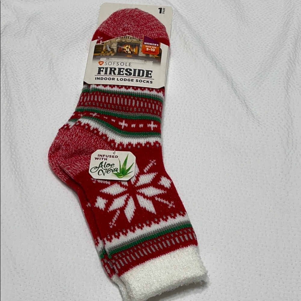 Sofsole Fireside Indoor Lodge Christmas Socks infused with aloe Vera